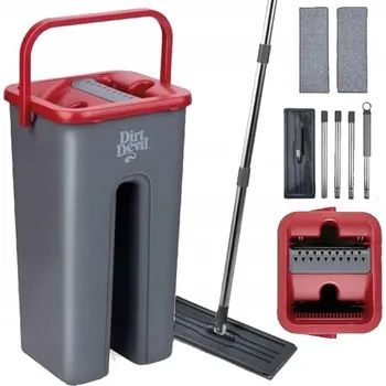 Bezpečnostní kamera Dirt Devil Plochý mop s dvoukomorovým kbelíkem 6L šedý