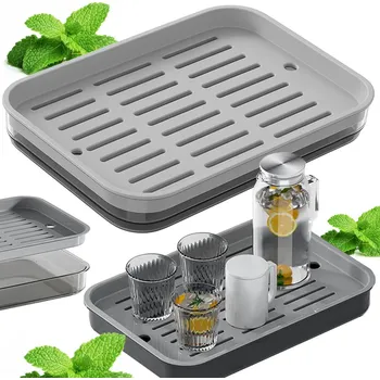 VERK GROUP Dvojitá kuchyňská mísa s odkapávačem na nádobí, zeleninu a ovoce plastová šedá