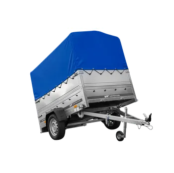 Auto-moto Lehký přívěs na pružinách 200x125 UNITRAILER GARDEN 201/R KIPP s bočnicemi BIS, rámem H-800 a modrým krytem