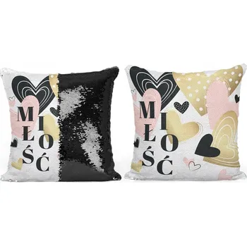 Polštář VALENTÝNSKÝ flitry POLŠTÁŘ dárek