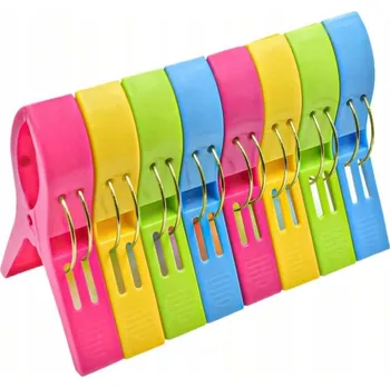 Kolíček na prádlo VELKÉ PLASTOVÉ KOLÍČKY NA RUČNÍKY, OSUŠKY, PLÁŽOVÉ OSUŠKY A POVLEČENÍ, 4 kusů, 12.0 X 3 CM