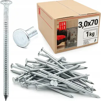 Vrták Hřebíky prstencové 70mm 3x70 2,5 palce pozinkované vroubkované 1kg