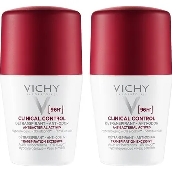 Pleťový krém Vichy Sada kuličkových detranspirantů proti zápachu Clinical Control 96h (Detranspirant) 2 x 50 ml + 2 měsíce na vrácení zboží