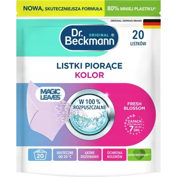 Prací prášek Dr. Beckmann Magic Leaves Prací Lístky na Barevné Prádlo 20 kusů
