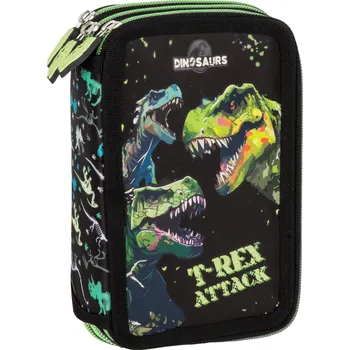 Penál Školní třípatrový plně vybavený penál dinosauři