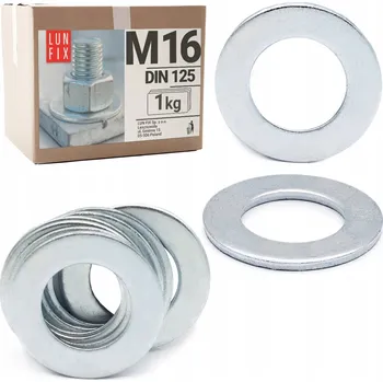 Matice PLOCHÁ PODLOŽKA POZINK DIN 125 M16 1 kg - cca 87 ks