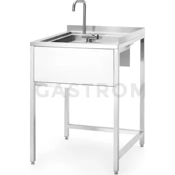 Nerezový dřez Rohový stůl Hybrid se skrytou mycí komorou k oplachováí skla, 650x650x900 mm | BARMATIC, Oxygen