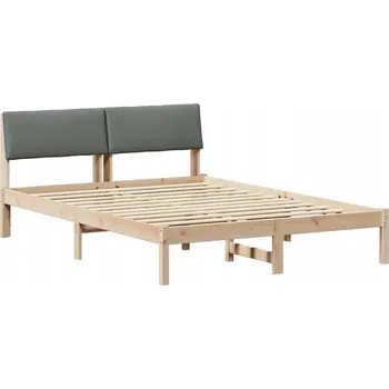 Postel Rám postele s čelo hnědá a tmavě šedá 135 x 190 cm