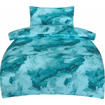 Povlečení bavlněný satén, Mramor tyrkysový ,1ks 140 x 200 /1 ks 70 x 90 cm