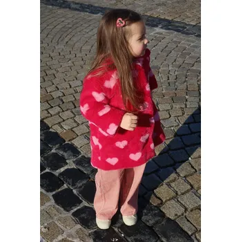 Dámský kabát Dětský kabát Konges Sløjd FUZZIE COAT GRS KS104302.PreSpring červená 33X, vel. 92