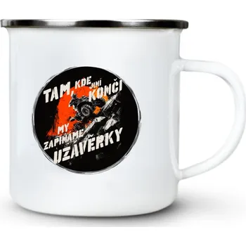 Pánská móda Tam, kde jiní končí, my zapínáme uzávěrky. Čtyřkolky, ATV, QUAD - Plechový hrnek VELKÝ 400ml (500 ml po okraj) - 400 ml