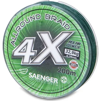 Saenger šňůra 4 X Allround Braid 200 m 0,20 mm zelená