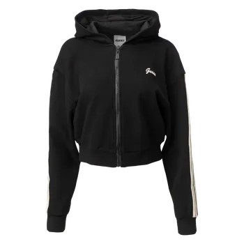 Dámská mikina Dámská Mikina GUESS MURIEL HOODIE ZIP SWEATSHIRT V5BQ17KCX52-JBLK – Černá L