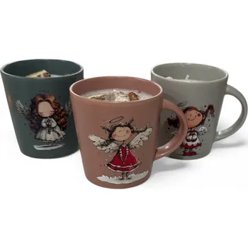 Výroba svíčky DANNY MADE Svíčka hrnek andělka Barva: Tm.šedá