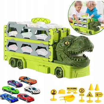 autíčko TIR AUTOPŘEPRAVNÍK KAMION AUTÍČKA AUTA RAKETOMET DINOSAURUS 1.7 M