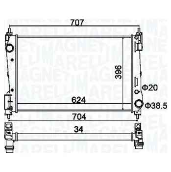 Chladič motoru Chladič, chlazení motoru MAGNETI MARELLI 350213151200