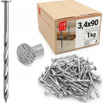 Hřebík Hřebíky stavební kroucené 90mm 3,5x90 pozinkované 1 kg