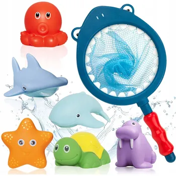 Hračka pro nejmenší LOVENÍ RYBIČEK VELKÉ PRUTY HRAČKA ŽRALOK DO KOUPELE VANA 7KS