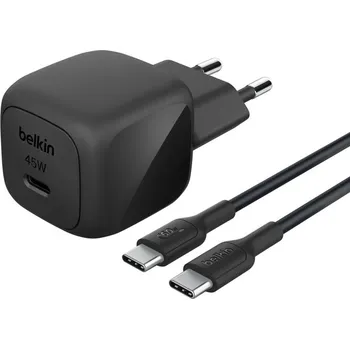 Datový kabel Belkin BOOST CHARGE™ 45W USB-C Power Delivery PPS nástěnná nabíječka + 1m USB-C na USB-C kabel, černá WCA013KQ1MBK-B6