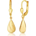 JVD Dámské zlaté visací náušnice na patent s gravírováním ryz. 585/1000 ZE0950XJ81-7100