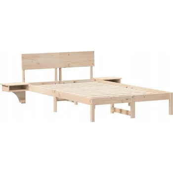 Postel Rám postele s čelo Hnědá 120 x 200 cm Masivní borové dřevo