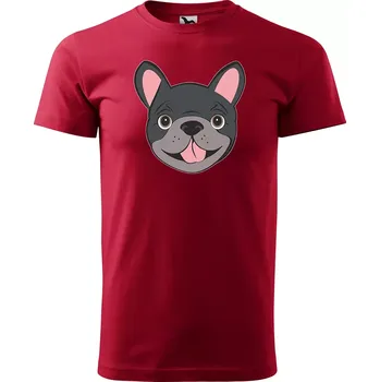 Sablio Tričko s potiskem pro milovníky psů Francouzský buldoček - červené 5XL