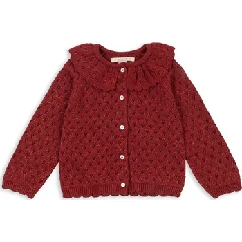 Dívčí svetr Dětský kardigan Konges Sløjd HOLIDAY KNIT CARDIGAN KS104314.9BYA červená 33X, vel. 86