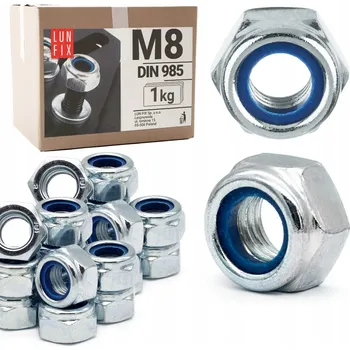 Matice Samojistná matice M8 pozinkovaná DIN 985 1kg (cca 214 ks)