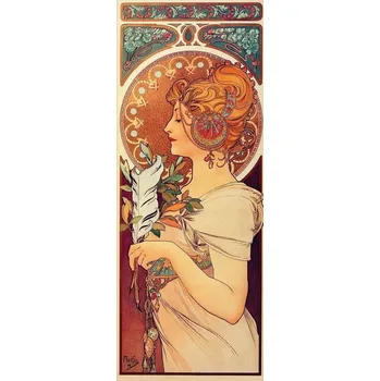 PUZZLE Alfons Mucha ART Retro Vintage + JMÉNO Krabička 120 dílků.
