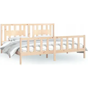 Postel Rám postele s čelem, masivní borovicové dřevo, 200x200 cm