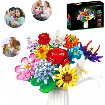 ostatní stavebnice Velká kytice květin Stavebnice 1064 dílků sada DÁREK