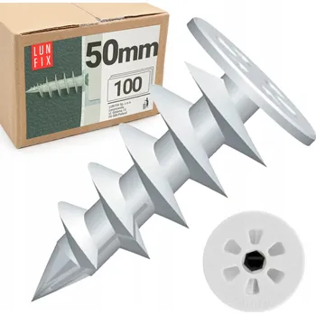 Hmoždinka Šroubovací hmoždinka do polystyrenu šroub hlemýžď spirálová kotva 50mm 100 ks