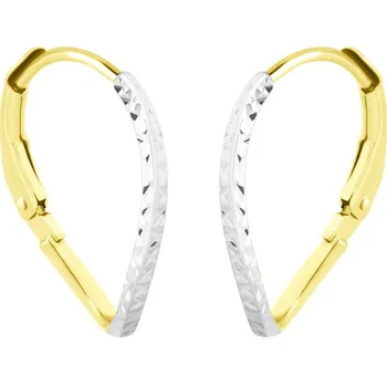 Náušnice GEMMAX Oválné zlaté dámské náušnice s diamantovým brusem – zlatý šperk ryzosti 585/1000 v Dárkovém balení s Certifikátem GLECN-02355