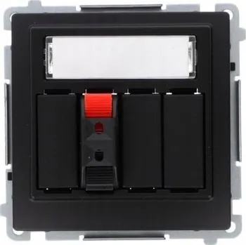 Elektrická zásuvka SIMON BASIC JEDNONÁSOBNÁ ZÁSUVKA REPRODUKTOROVÁ ČERNÁ MATNÁ