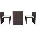 Sada zahradního nábytku z umělého ratanu aga hnědá 3 ks