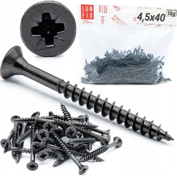 Vrut Vruty do dřeva černé pozink 4,5x40 mm se zápustnou hlavou 1 kg