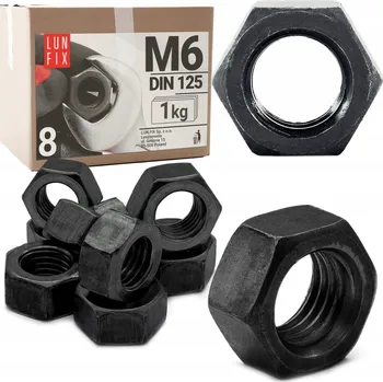 Matice Šestihranná matice M6 černý pozink šestihranná DIN 934 třída 8 1kg