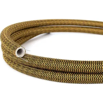 kabelová chránička Ledshopik Kabelová chránička ø20mm CA TUBES potažená vzorovaným textilem | černá-zlatá