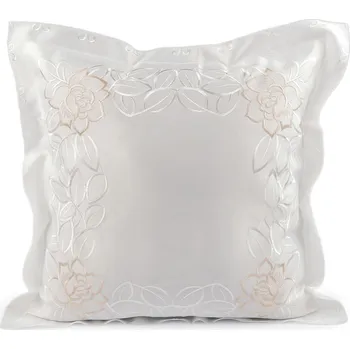 Povlak na dekorativní polštářek Povlak na polštář vyšívaný 45x45 cm, barva 3 bílá béžová světlá