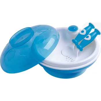 Talíř dBb Remond Dětský ohřívací talíř s víkem modrý Barva: tyrkysová