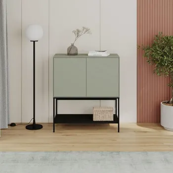 Komoda Komoda Houseland Amira 80 cm šedo-zelená