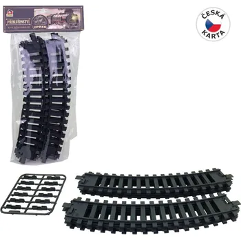 Vláček a vláčkodráha Hračka MaDe Koleje sada, 22 cm, zatáčka 6 ks, spojky 20536