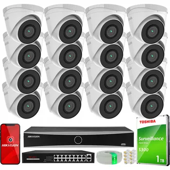 IP kamera Sada pro IP monitoring 16 kamer IPCAM-T5 5MP IR 30 PoE HiLook od Hikvision