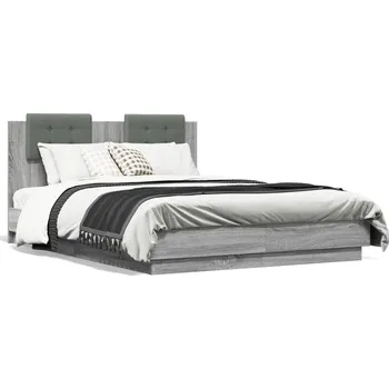 Postel Rám postele s čelem, šedý dub sonoma, 120x190 cm