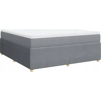 Postel Kontinentální postel 200x180 cm světle šedá s matrací a topperem