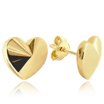 MINET Decentní zlaté náušnice s motivem srdcí Au 585/1000 1,70g JMG0322WGE00