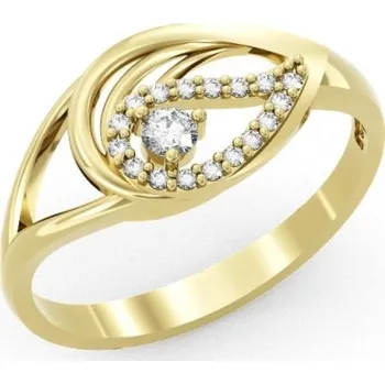 Prsten Couple, Elegantní prsten Sigalit, žluté zlato a zirkony, vel. 54, prům. 17.2 mm, 585-66-1-0326.0Z00.0.54.001