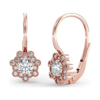 Náušnice Couple, Dívčí náušnice Liliane, růžové zlato se zirkony, 585-66-3-0445.4C00.0.00.001.07