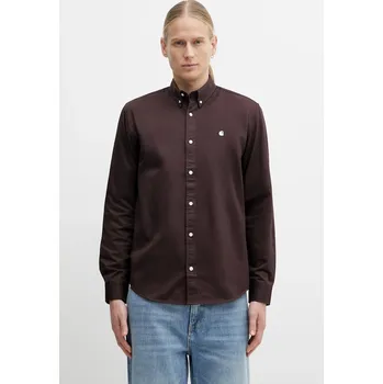 Bavlněná košile Carhartt WIP L/S Madison Shirt, XL, hnědá, 89X