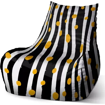 Sedací pytel Sablio Sedací vak Bean Pruhy a puntíky - 100 x 90 x 45 cm